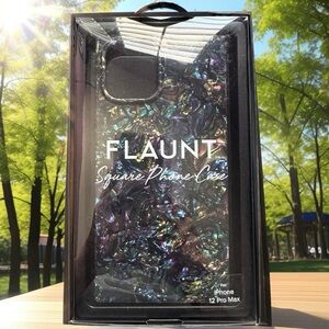 NWT FLAUNT square IPhone 12 Pro Max Abalone Cell Phone Case w/ Protective Design